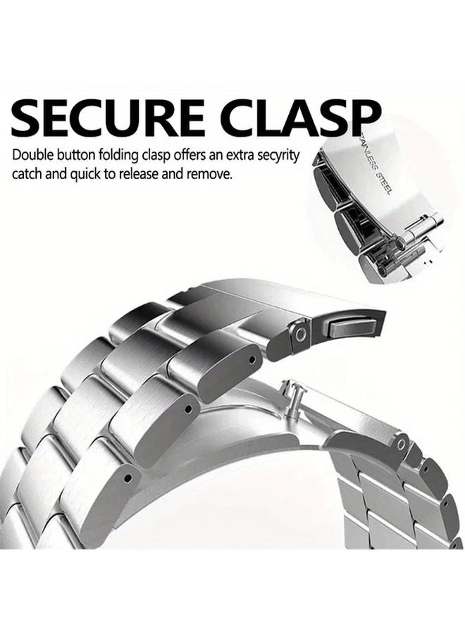 Huawei Watch GT5 46mm TPU Case With Silvery Stainless Steel Metal Strap Bracelet - Image 5